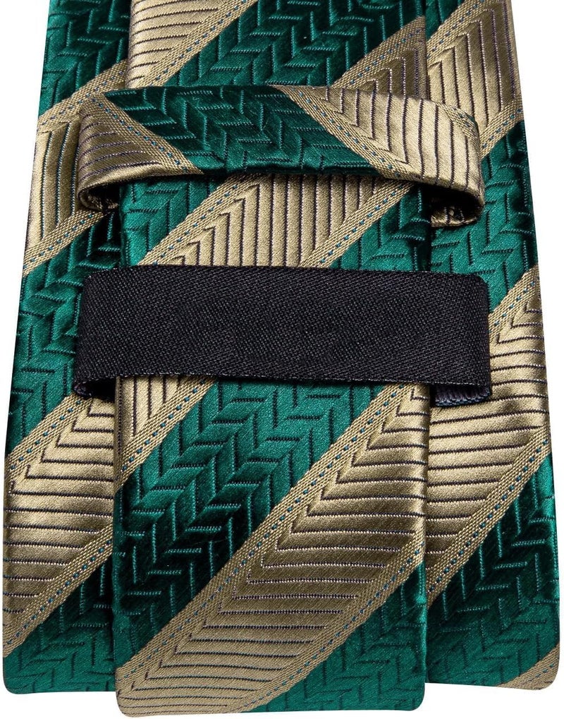 Dubulle Mens Paisley Striped Tie and Handkerchief Cufflinks Tie Set for Men Wedding Business Formal - Image 5